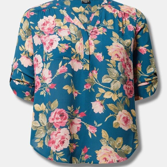 NWT TORRID Harper 3/4 Sleeve Pullover Blouse - Picture 5 of 9